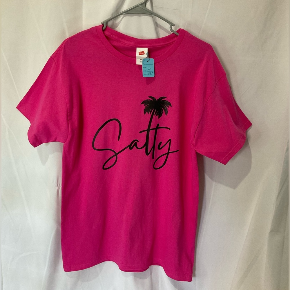 Salty, Hot Pink Women’s T-Shirt Size Medium or Men’s T-Shirt